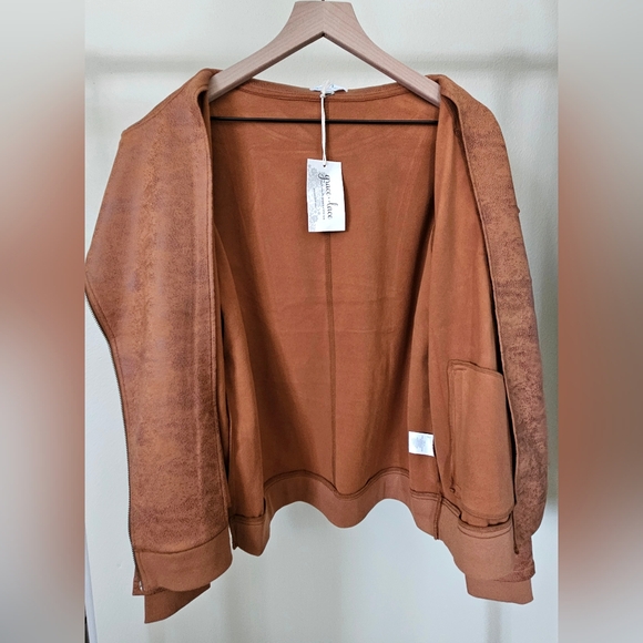 Grace & Lace Move Free Leather Like Camel Moto - Picture 3 of 12